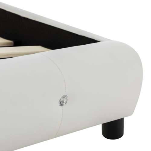 Okvir za krevet od umjetne kože bijeli 90 x 200 cm Cijena