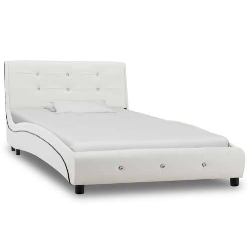 Okvir za krevet od umjetne kože bijeli 90 x 200 cm - Bijela 90 x 200 cm Cijena