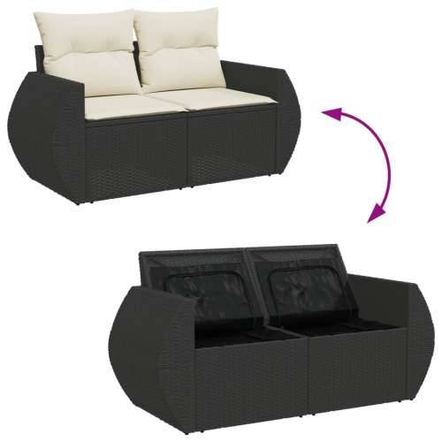 Vrtna garnitura - 6-dijelni set vrtnih sofa s jastucima crni od poliratana - Crna i krem 3x kutna + stol + 2x srednja 1 Cijena