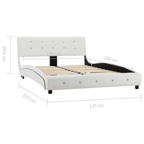 Okvir za krevet od umjetne kože bijeli 120 x 200 cm Cijena