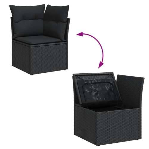 Vrtna garnitura - 6-dijelni set vrtnih sofa s jastucima crni od poliratana - Crna 3x kutna + stol + 2x srednja 1 Cijena