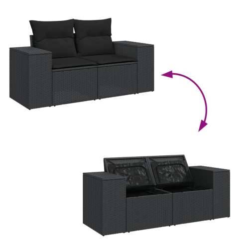 Vrtna garnitura - 6-dijelni set vrtnih sofa s jastucima crni od poliratana - Crna 3x kutna + stol + 2x srednja 1 Cijena