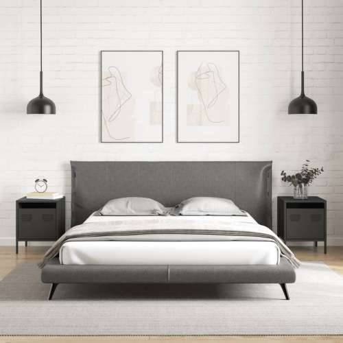 Noćni ormarići 2 kom crni 35x39x43,5 cm čelični - Crna 2 Cijena