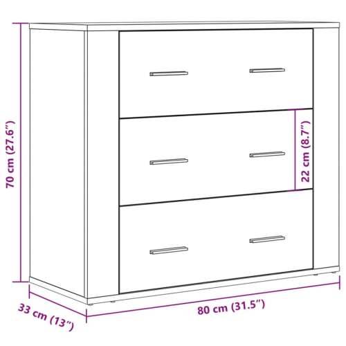 Komoda boja hrasta artisan 80 x 33 x 70 cm konstruirano drvo - hrast artisan 1 Cijena
