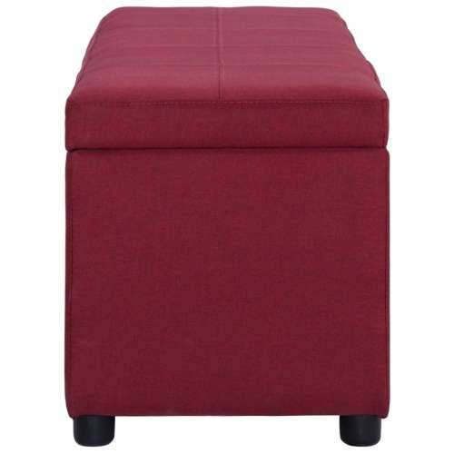Klupa s pretincem za pohranu 116 cm crvena poliesterska - boja crnog vina Cijena
