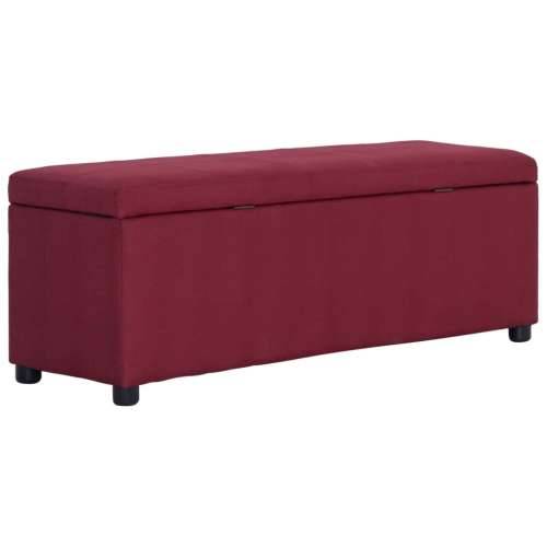 Klupa s pretincem za pohranu 116 cm crvena poliesterska - boja crnog vina Cijena