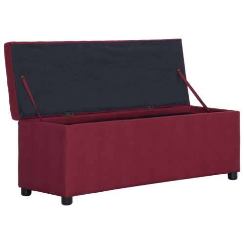 Klupa s pretincem za pohranu 116 cm crvena poliesterska - boja crnog vina Cijena