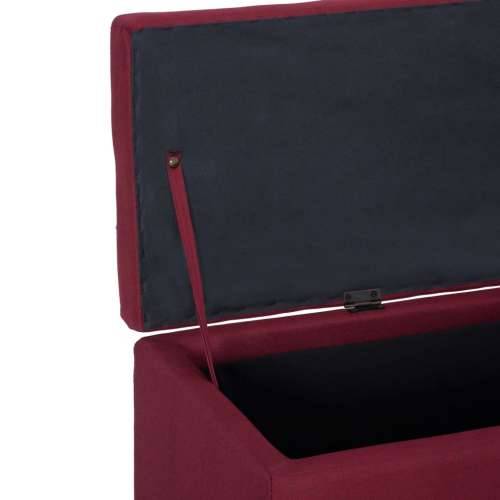 Klupa s pretincem za pohranu 116 cm crvena poliesterska - boja crnog vina Cijena