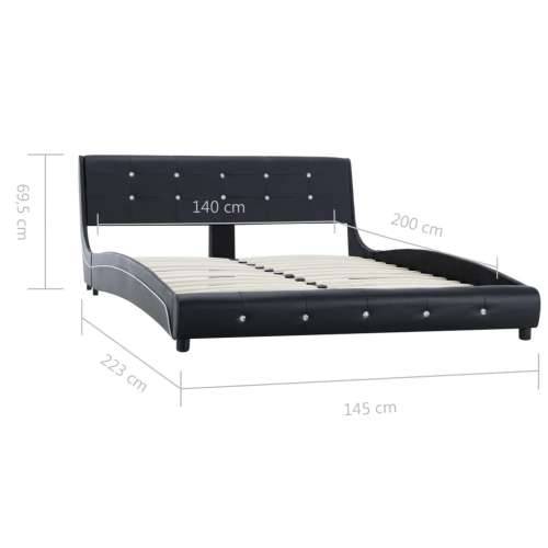 Okvir za krevet od umjetne kože crni 140 x 200 cm Cijena