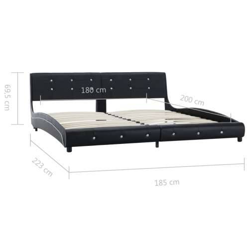 Okvir za krevet od umjetne kože crni 180 x 200 cm Cijena