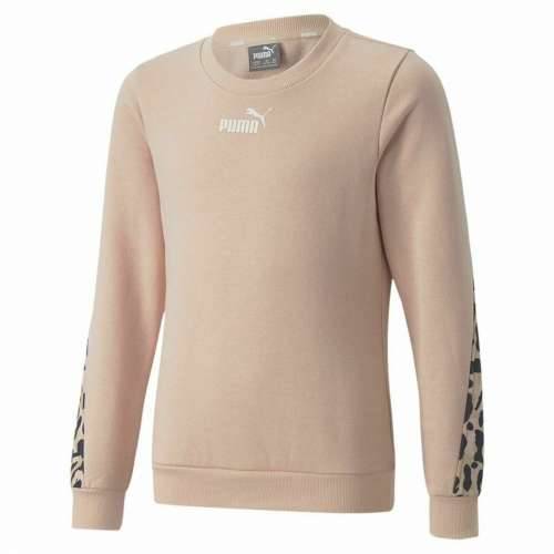 Gornji Dio Trenirke bez Kapuljače za Djevojčice Puma Alpha Crew Neck Bež Leopard Roza Cijena
