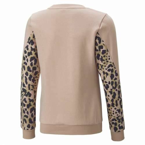 Gornji Dio Trenirke bez Kapuljače za Djevojčice Puma Alpha Crew Neck Bež Leopard Roza Cijena