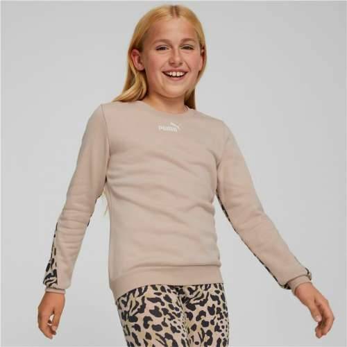 Gornji Dio Trenirke bez Kapuljače za Djevojčice Puma Alpha Crew Neck Bež Leopard Roza Cijena