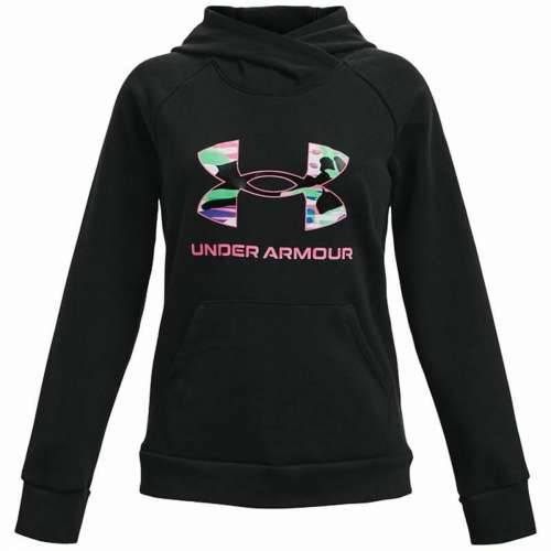 Gornji Dio Trenirke s Kapuljačom za Djevojčice Under Armour Rival Big Logo Crna Cijena