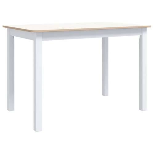 Blagovaonski stol bijeo-smeđi 114x71x75 cm od drva kaučukovca Cijena