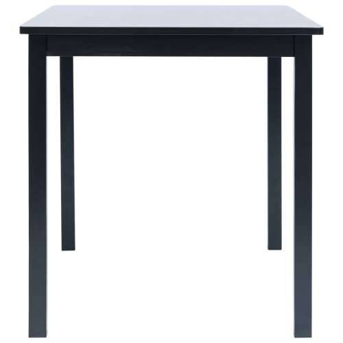 Blagovaonski stol crni 114x71x75 cm od masivnog drva kaučukovca Cijena