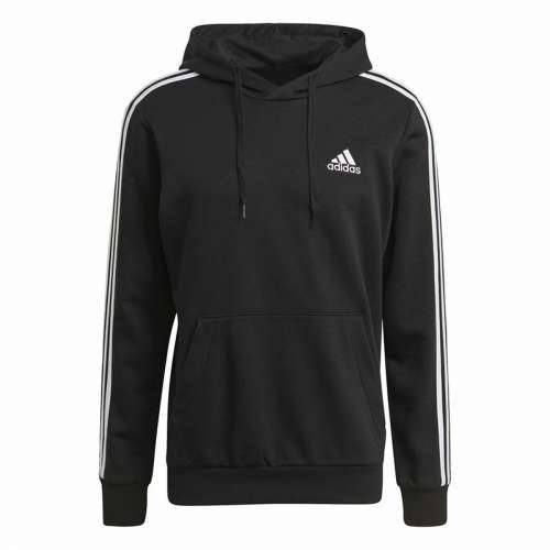 Muška Majica s Kapuljačom Adidas Essentials 3 Stripes Crna Cijena