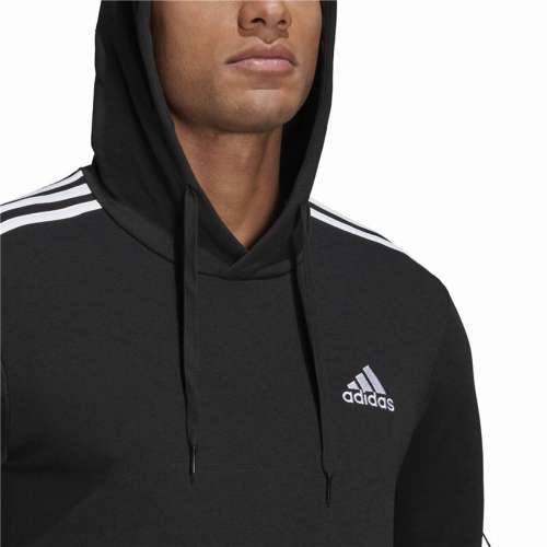 Muška Majica s Kapuljačom Adidas Essentials 3 Stripes Crna Cijena