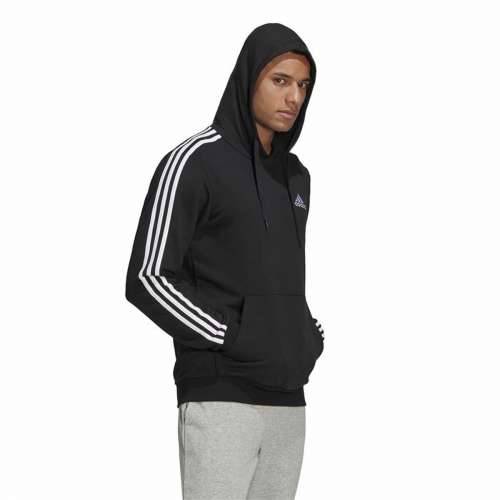 Muška Majica s Kapuljačom Adidas Essentials 3 Stripes Crna Cijena