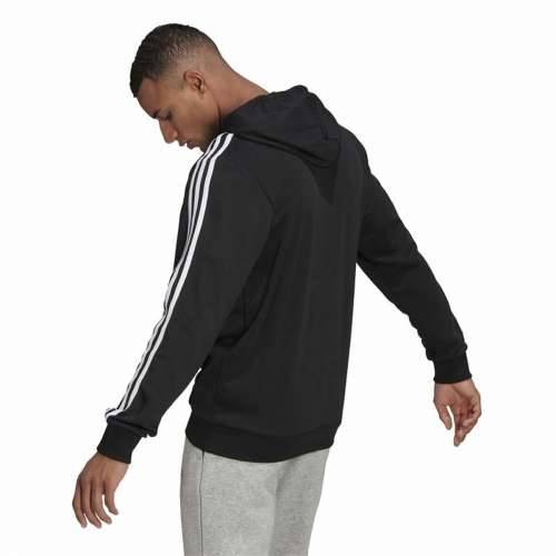 Muška Majica s Kapuljačom Adidas Essentials 3 Stripes Crna Cijena