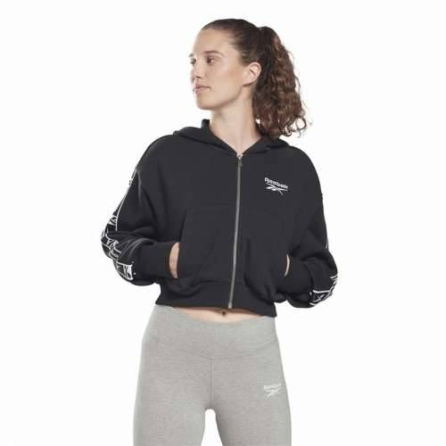 Ženska Sportska Jakna Reebok Tape Pack Full Zip Crna Cijena