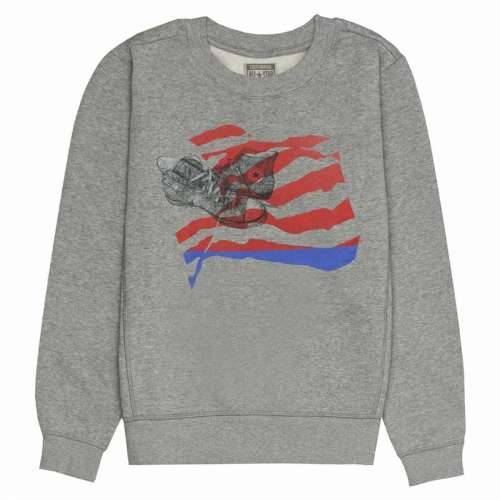 Muška Majica bez Kapuljače Converse Graphic Fleece Crew Svjetlo siva Cijena