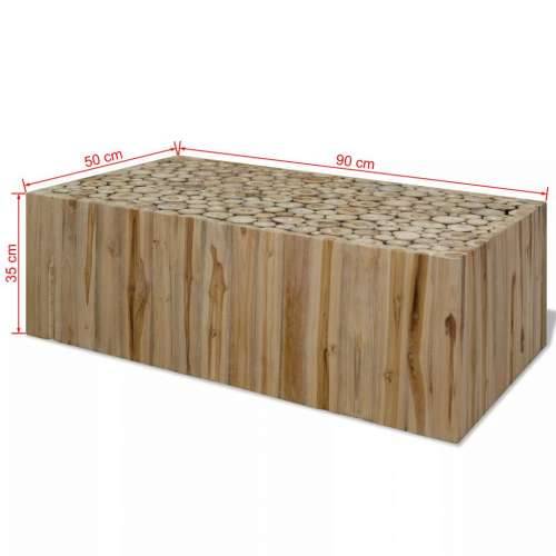 Stolić za kavu od prave tikovine 90 x 50 x 30 cm - 90 x 50 x 30 cm 1 Cijena