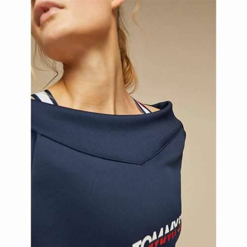 Ženska Majica bez Kapuljače Tommy Hilfiger Crop V Neck Tamno plava Cijena