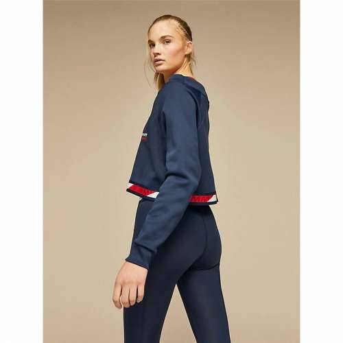 Ženska Majica bez Kapuljače Tommy Hilfiger Crop V Neck Tamno plava Cijena