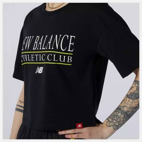 Ženska Majica Kratkih Rukava New Balance Essentials Athletic Club Boxy Crna Cijena