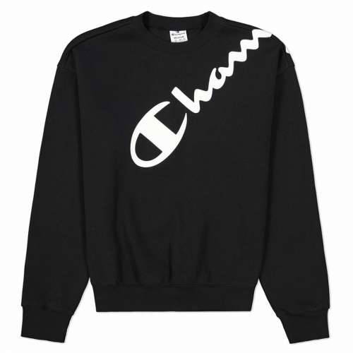 Ženska Majica bez Kapuljače Champion Diagonal Logo Crna Cijena