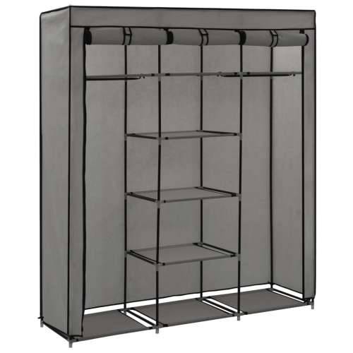 282456 Wardrobe with Compartments and Rods Grey 150x45x175 cm Fabric Cijena