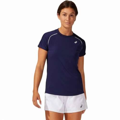 Ženska Majica Kratkih Rukava Asics Court Piping Plava Cijena