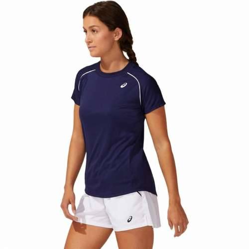 Ženska Majica Kratkih Rukava Asics Court Piping Plava Cijena