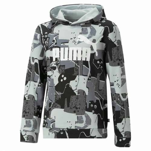 Unisex Majica s Kapuljačom Puma Essentials+ Street Art Crna Siva Cijena