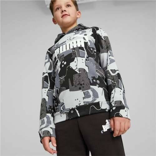 Unisex Majica s Kapuljačom Puma Essentials+ Street Art Crna Siva Cijena