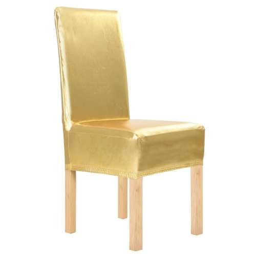 Ravne navlake za stolice 6 kom rastezljive zlatne Cijena