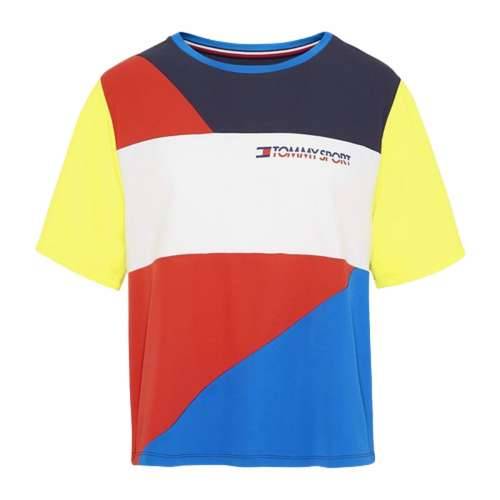 Ženska Majica Kratkih Rukava Tommy Hilfiger Colour-Blocked Plava Cijena
