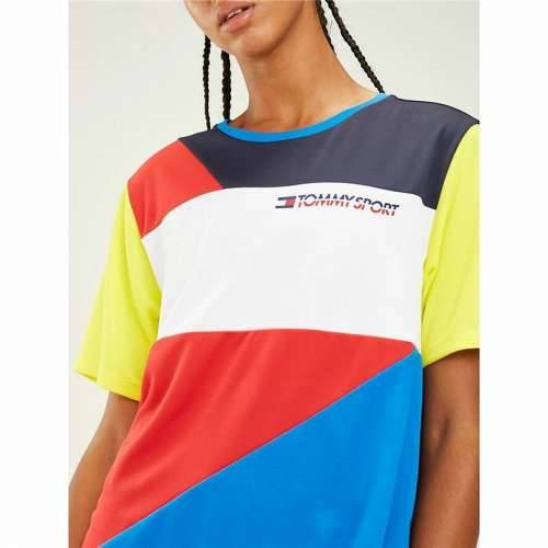 Ženska Majica Kratkih Rukava Tommy Hilfiger Colour-Blocked Plava Cijena