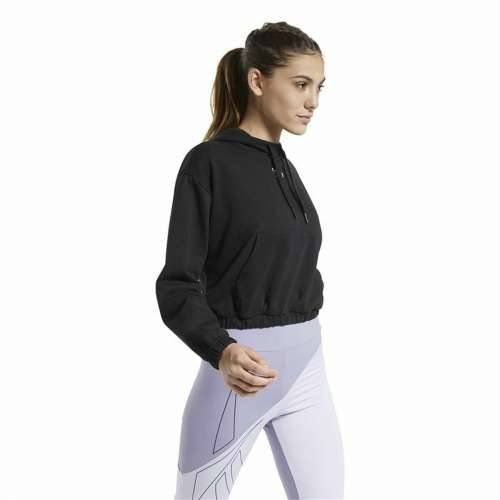 Ženska Majica s Kapuljačom Reebok Sportswear Cropped Crna Cijena