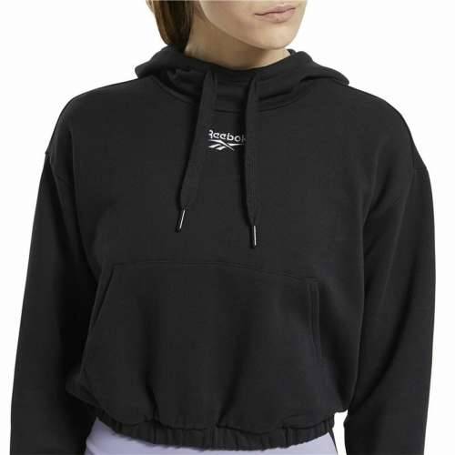 Ženska Majica s Kapuljačom Reebok Sportswear Cropped Crna Cijena