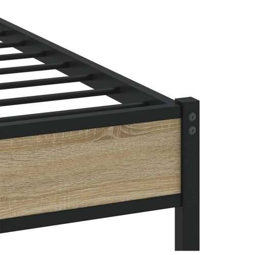 Metalni okvir kreveta bez madraca boja hrasta sonome 183x213 cm - sonoma hrast 183 x 213 cm s uzglavljem i niskim podnožjem Cijena