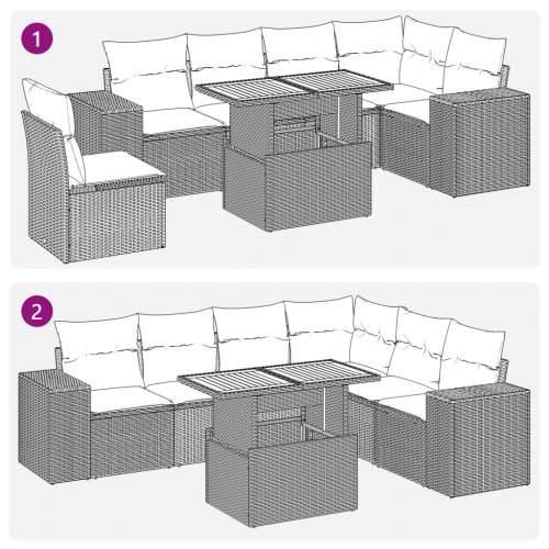 Vrtna garnitura - 7-dijelni set vrtnih sofa sivi od poliratana - siva i tamnosiva 3x kutna + stol + 3x srednja 1 Cijena