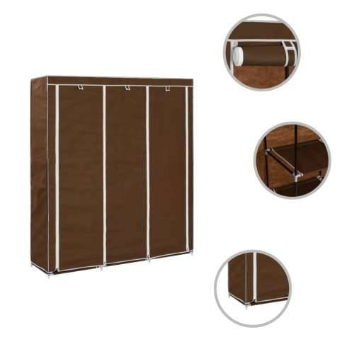 282454 Wardrobe with Compartments and Rods Brown 150x45x175 cm Fabric Cijena