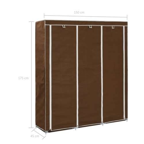 282454 Wardrobe with Compartments and Rods Brown 150x45x175 cm Fabric Cijena