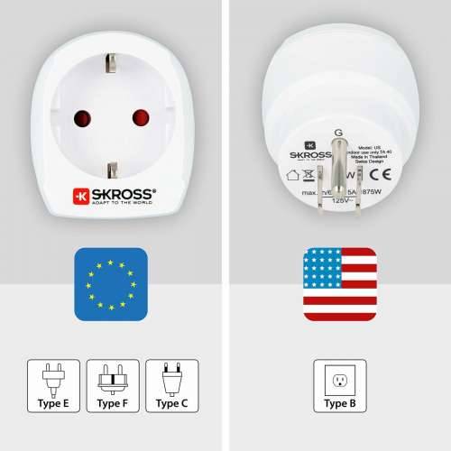 Adapter struje Skross 1500203-E europski SAD Cijena