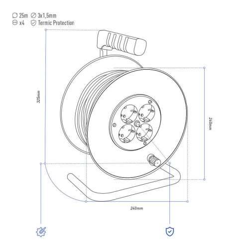 Produžni Kabel EDM 20115 Crna 25 m Cijena