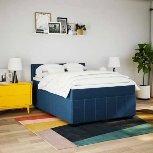 Krevet s oprugama i madracem plavi 160x200 cm od tkanine - Plava 160 x 200 cm gumbi Cijena