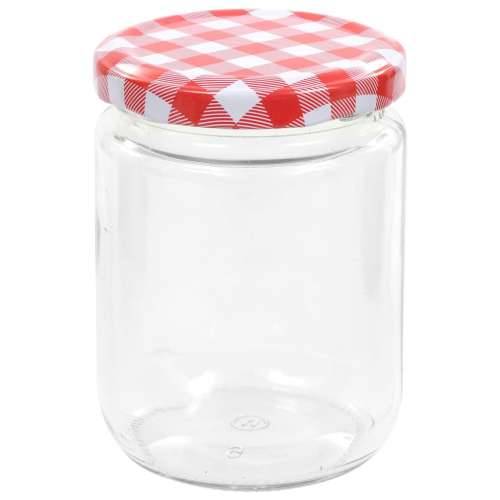 Staklenke za džem s bijelo-crvenim poklopcima 48 kom 230 ml Cijena
