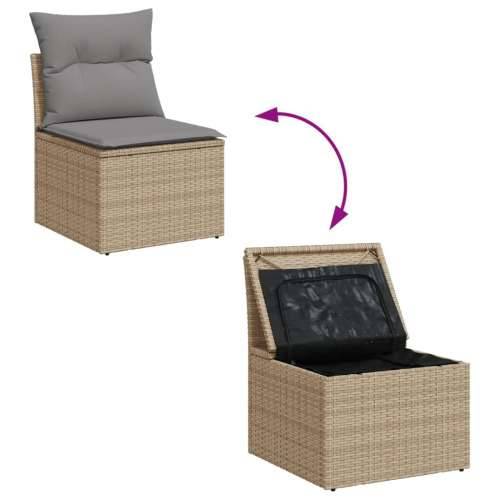 Vrtna garnitura - 7-dijelni set vrtnih sofa od poliratana s jastucima bež - bež i svjetlosiva 3x kutna + stol + 3x srednja 1 Cijena